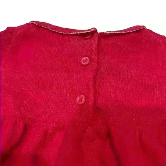 Janie and Jack Layette Little Rosebud Red Dress w/Silver Thread 6-12 Months - Picture 7 of 7
